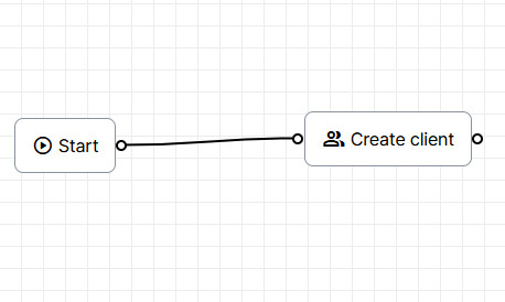 Screenshot of Moxie workflow to create a new client in Moxie.