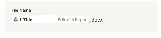 Detail of how to appended file name in automation to convert a Google Doc into a Word Doc
